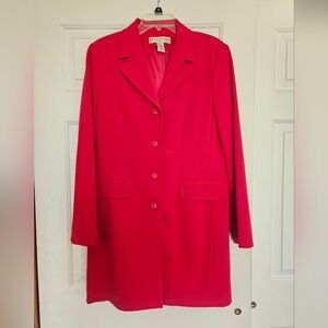 Apostrophe Red Blazer Classic Lapel Wool-Blend